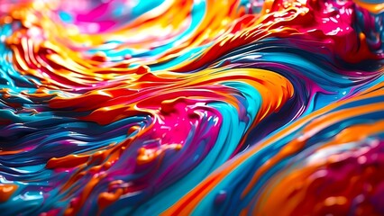 multi color acrylic wave pattern background AI generated 