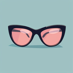 Flat logo Cute glasses illustration vector