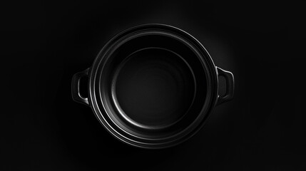 upper view of a pot , on a black background hasselblad - obrazy, fototapety, plakaty
