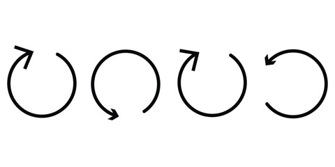 4 round circle arrow icon. Simple illustration of round circle arrow vector icon for web design isolated on white background