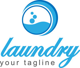 vintage laundry logo, clothing cleaning business logo