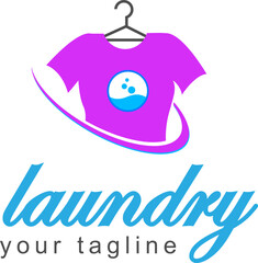 vintage laundry logo, clothing cleaning business logo