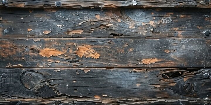 Old frame-like grunge border made of natural and rustic weathered wood