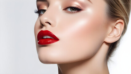 portrait of a woman with makeup, lipstick, cosmetic, advertisement, fashion model, model, gorgeous, stylish, beauty, pretty model