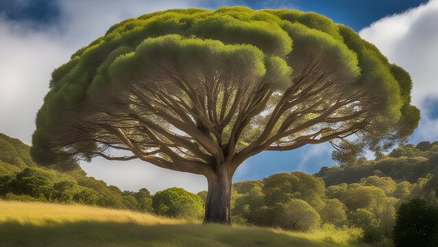 Photo of Kauri Tree (Agathis australis) Generative AI.