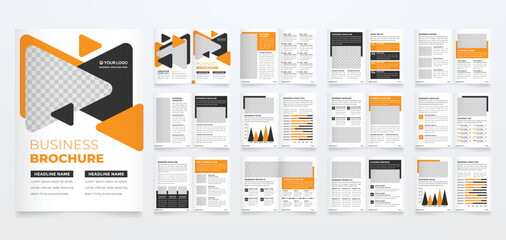 set of minimalist business brochure template with simple style and modern layout