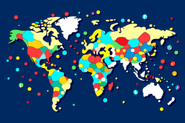 Confetti Forming World Map