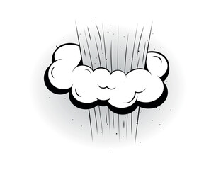 Comic explosion of set. This artwork skillfully employs cartoon design to create a compelling portrayal of a blast, characterized by its bold black and white style. Vector illustration.