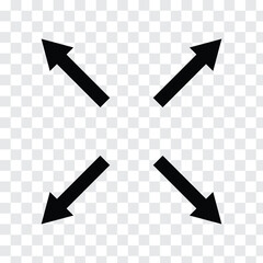 Four-sided arrow icon. Element of simple icon for websites, web design, mobile app, info graphics. Thin line icon for website design and development with transparent background.