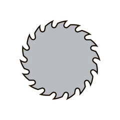 A circular saw blade. Vector with whole sawblade. Illustration with empty clean background inside.