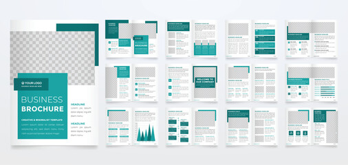 set of minimalist business brochure template with simple style and modern layout