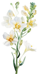 フリージアの水彩画