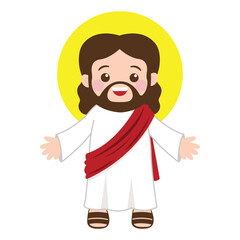 Cute Jesus Christ mascot chibi cartoon character