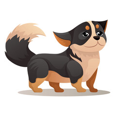 Dog of colorful set. This charming illustration masterfully blends design and cartoon design elements to showcase the endearing charm of a puppy. Vector illustration.