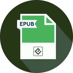 EPUB File format icon  Malachite circular shape