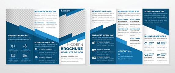 trifold brochure template design with modern style and minimalist layout concept