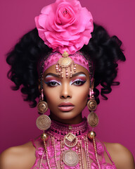 Schöne schwarze Frau in traditioneller Kleidung