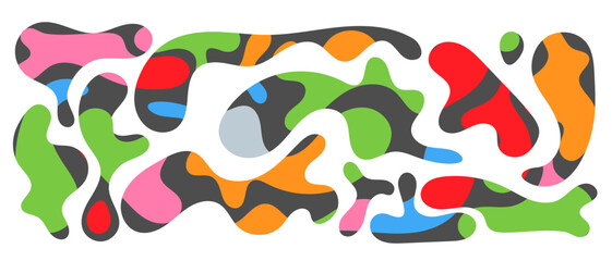 Obraz premium Freeform blob shapes. Abstracts amoeba shapes, freeform organic elements.