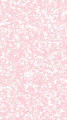 White hearts scattered on pink background.