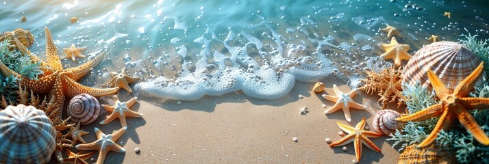 Obraz na płótnie Canvas Beach Vacation Summer Abstract Background, Banner Image For Website, Background, Desktop Wallpaper