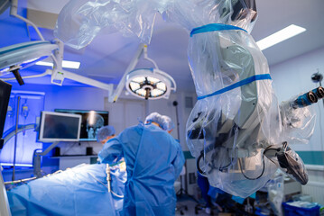 Procedure emergency room. Operating modern healthcare technologies.