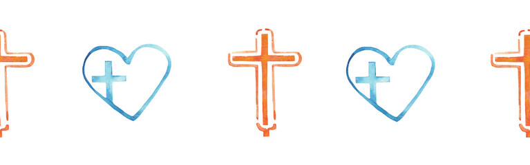 Watercolor hand drawn illustration thanksgiving to the Lord,christian border.Christian. Decorative border for the background of Christian publications, the design of banners, cards, sites