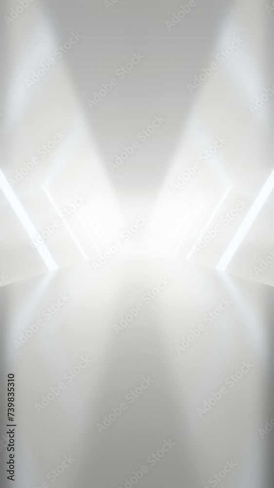 Aufkleber Abstract vertical white futuristic geometric tunnel, architecture design concept, 3d rendering. loop animation.