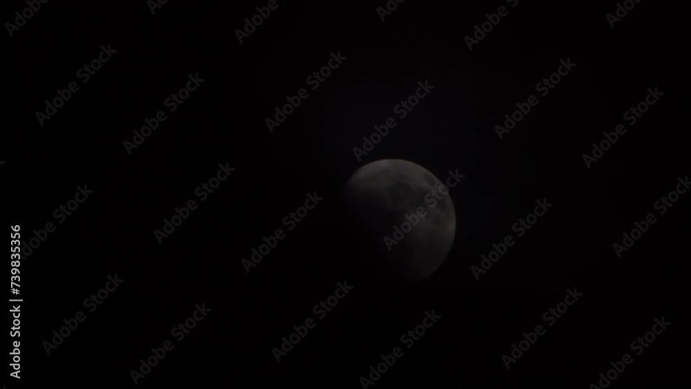 Sticker moving clouds on the background of the moon