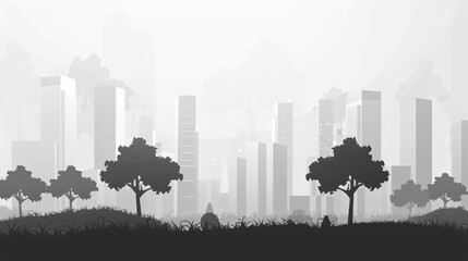 Light gray cityscape background