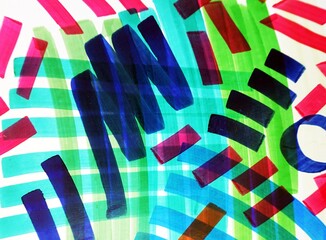 hand painted original impressionism practice drawing colored lines with copic marker 