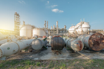 Oil and gas refinery plant or petrochemical industry, Manufacturing of petrochemical industrial