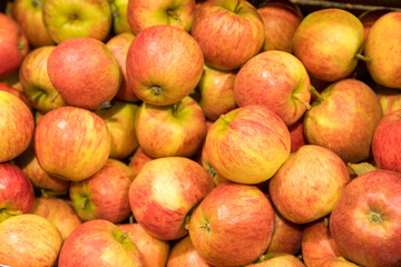 viele frische Äpfel in der Draufsicht
