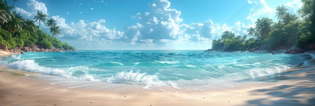 Ocean Breeze Summer Abstract Background, Banner Image For Website, Background, Desktop Wallpaper