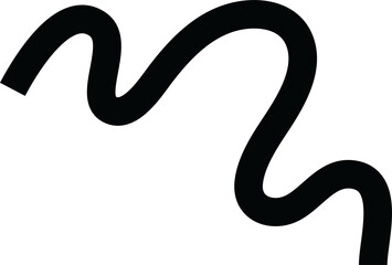 Black wiggly squiggly hand drawn line illustration.