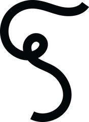 Black wiggly squiggly hand drawn line illustration.