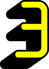 LETTER 3 3D YELLOW