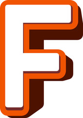 LETTER F 3D ORANGE COLOR