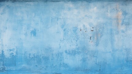 Unfinished Blue Painted Wall Background with Abstract Grunge Texture and Frame Effect