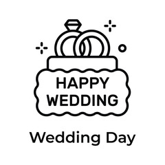 Have a look at this amazing icon of happy wedding, editable vector