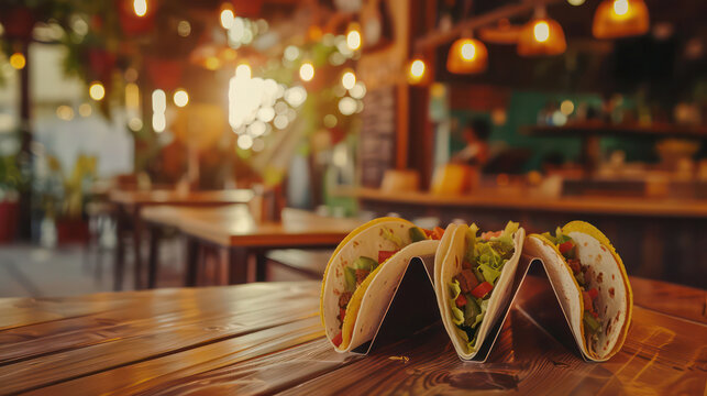 Tacos On The Table Mexican Foos Restaurant Copy Space Banner Mockup