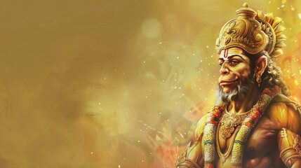 Hindu God Hanuman. Hanuman Jayanti banner