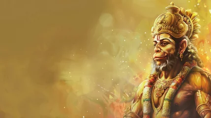 Fotobehang Hindu God Hanuman. Hanuman Jayanti banner © Natalia