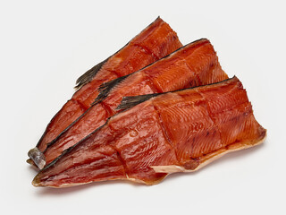 trout salmon cold smoked isolate on white background