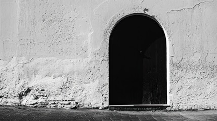door to the dark, in the style of freeform minimalism, ahmed morsi, minimalist imagery, lasar segall, schizowave, angular, light white and black