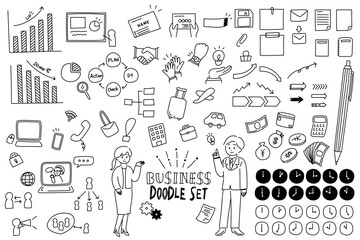 手書きのビジネスDoodlesセット