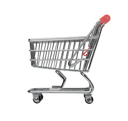 Shopping Basket, Shopping Cart, Shop Cart, Empty Trolley, Supermarket Cart with Copy Space