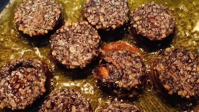 Morcilla de Burgos. Black pudding from Burgos, traditional Spanish food.