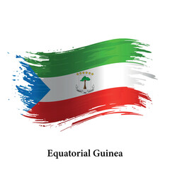 Grunge flag of Equatorial Guinea, brush stroke vector