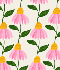 Pink flowers on a white background
