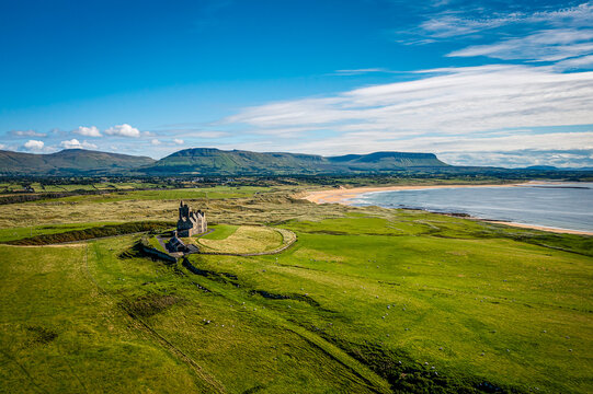 Aerial View Over Mullaghmore Coastline, Sligo, Ireland 